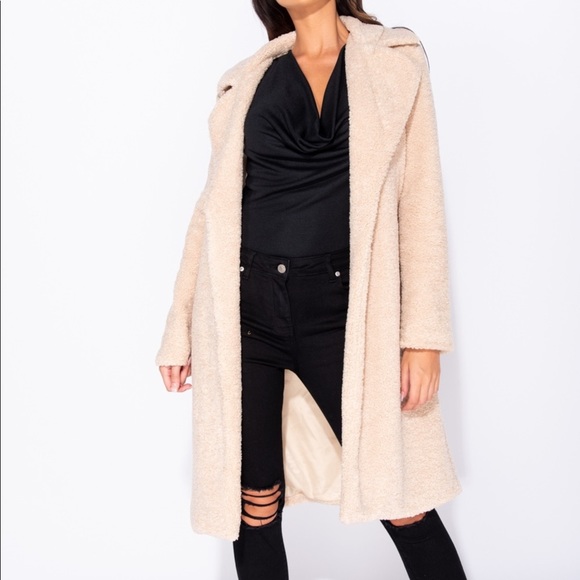 Style Goalz Beige Oversized Teddy Duster Jacket - Picture 5 of 8